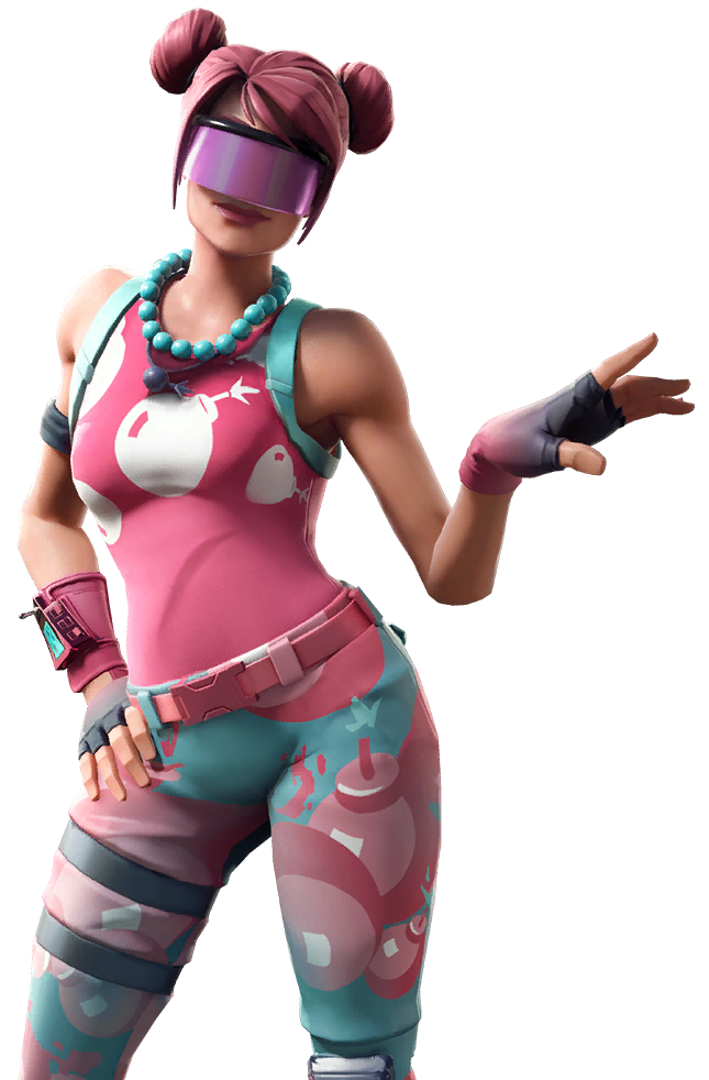 Very thicc fortnite skin is bumble bomber all in pink and teal